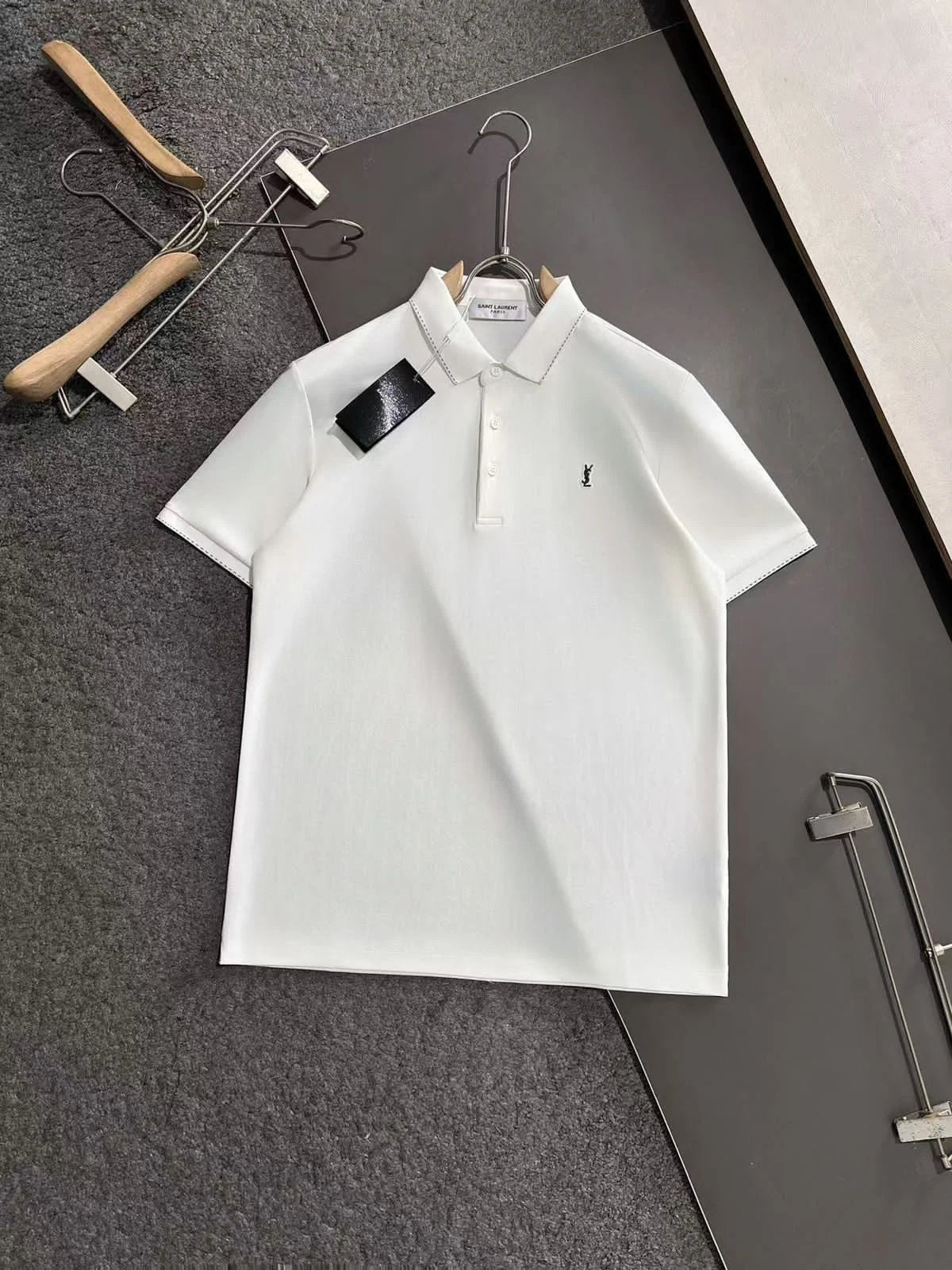 SAINT LAURENT || YSL Logo Trending Men Summer Casual T-Shirt 