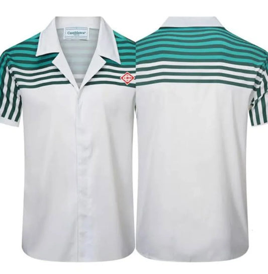 CASABLANCA || Tennis Satin Short-Sleeve Shirt