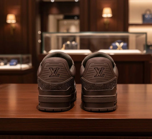 LOUIS VUITTON || LV Trainer "Strass" Monogram Sneakers in Chocolate Brown