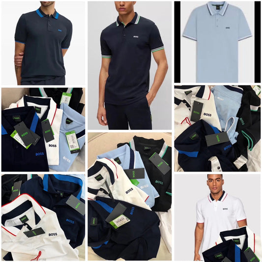 HUGO BOSS || Men's Slim-Fit Polo Shirt - Luxury Tipped Collar Cotton Pique Collection- FASHION MYST