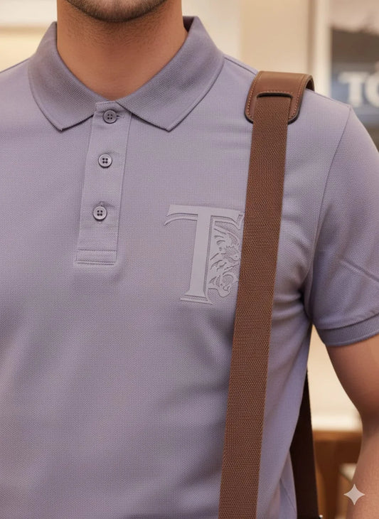 TOD'S || Men’s Monogram Piqué Polo Shirt – Slim Fit Short Sleeve with Embroidered Lion T-Logo