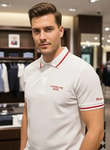 BOSS x Porsche Collection: Slim-Fit Piqué Polo Shirt with Contrast Tipping FASHION MYST