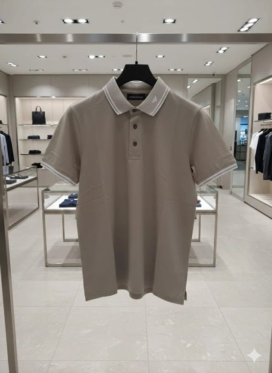 EMP*RIO ARM*NI || EA7 Men's Slim Fit Cotton Polo Shirt - Contrast Trim & Eagle Logo FASHION MYST