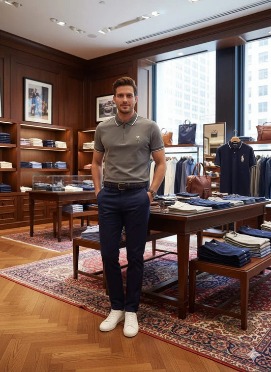 POLO RALPH LAUREN || Men’s Custom Slim Fit Bear Quarter-Zip Polo Shirt