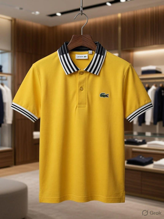 Lacoste Kids yellow premium Power Lycra polo T-shirt for boys