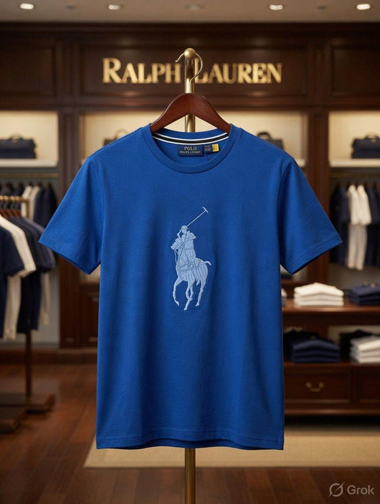 Ralph Lauren Women's Premium Tee in Blue – Product Shot