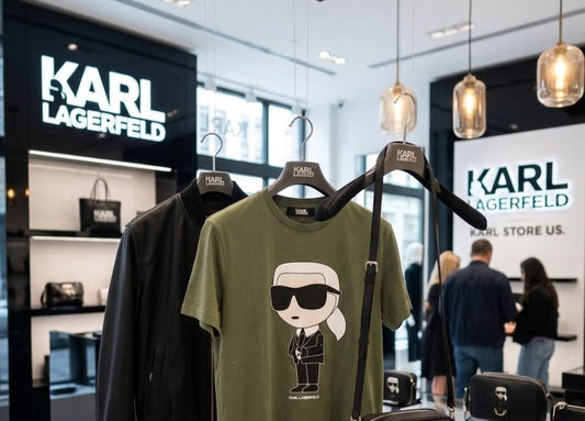Karl Lagerfeld Women's Cotton Peach Tee in Green – Product Shot