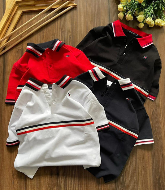 Tommy Hilfiger Kids Polos – Red, Black, White & Navy Collection