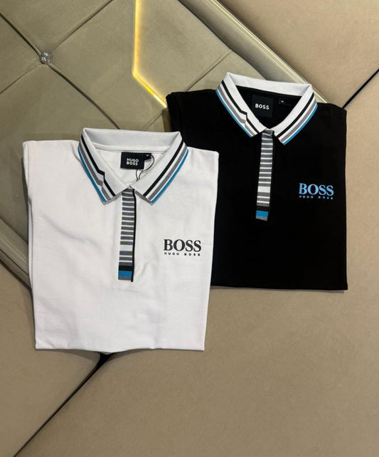 Hugo Boss premium women's polo T-shirts in black and white
