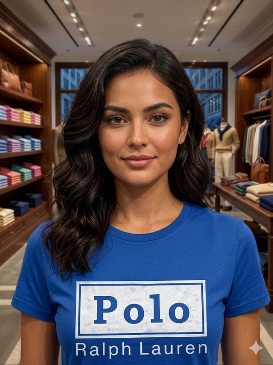 Ralph Lauren blue designer-inspired ladies casual tee