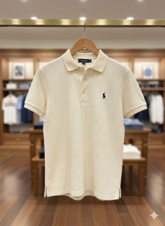 Ralph Lauren cream premium women's polo T-shirt