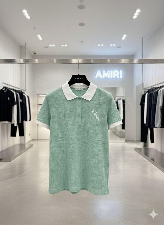 Amiri mint green premium women's polo T-shirt