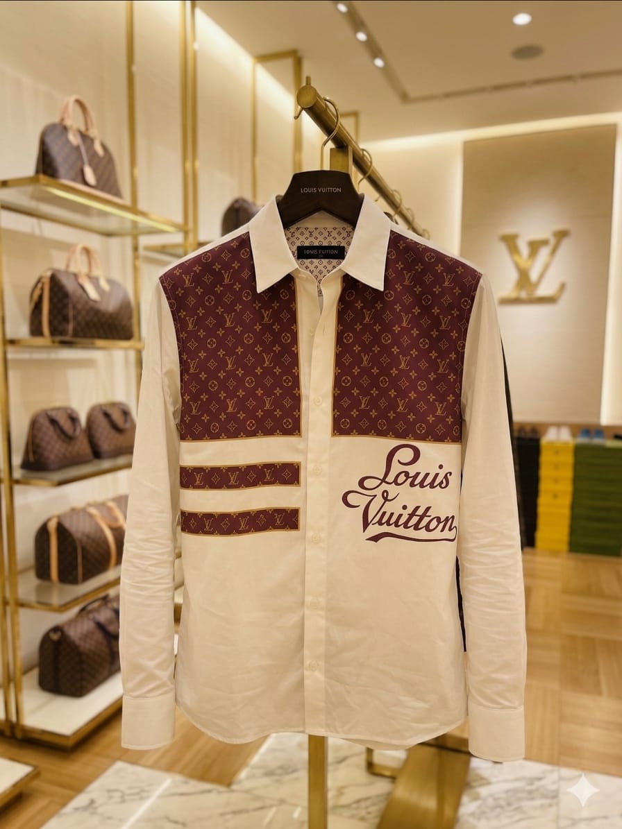 Louis Vuitton Inspired Men's Regular Fit Cotton Shirt – FASHION MYST
