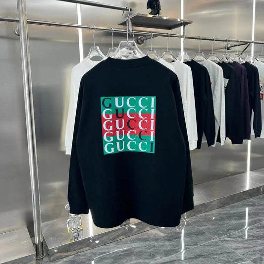 GUCCI || Luxury Cotton Jersey Back Printed Sweatshirt- FASHION MYST