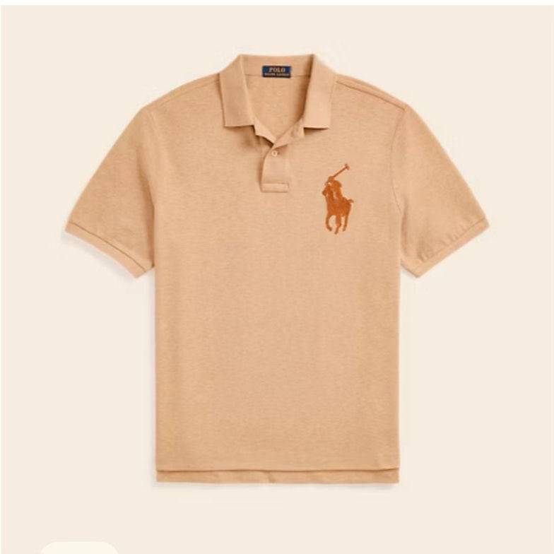 POLO RALPH LAUREN || Classic Fit Leather-Pony Mesh Polo T-Shirt- FASHION MYST