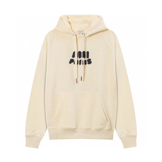 AMI PARIS || Ami Paris Logo Hoodie – Navy & Cream Comfortable Streetwear