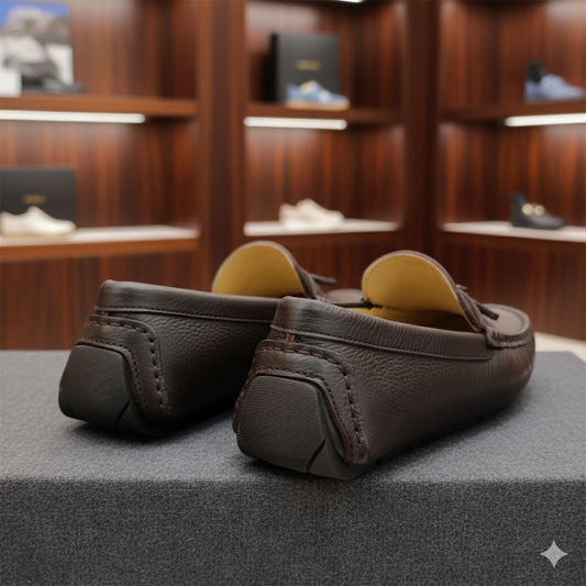 DOLCE & GABBANA || DG Logo Signature Leather Driving Shoes