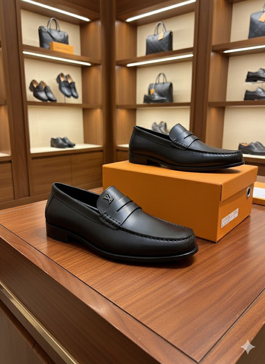 LOUIS VUITTON || Classic Black Leather Loafers | Made in Italy - FASHION MYST