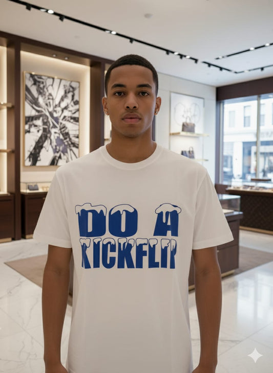 LOUIS VUITTON || Men’s Snow-Drip "Do A Kickflip" Cotton Tee FASHION MYST