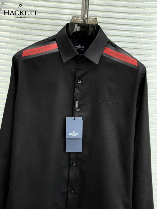 Hackett London black premium cotton shirt for men regular fit