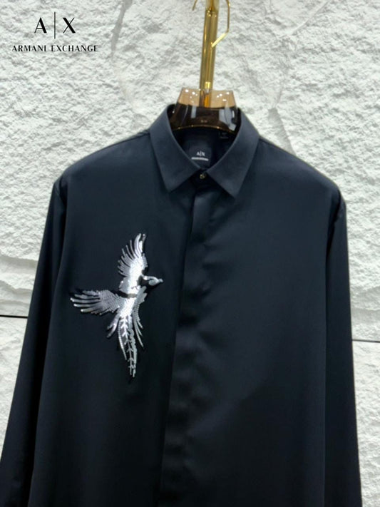 Burberry black premium Oxford cotton regular fit shirt for men