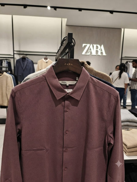 Premium dusty rose full sleeve formal shirt for men by ZARA