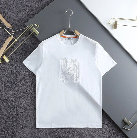 HERMES || T-Shirt With "H 3D" Embroidery Logo- FASHION MYST