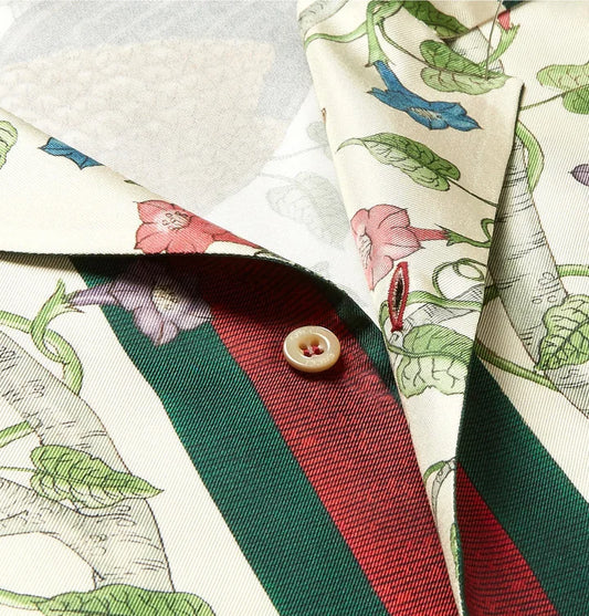 GUCCI || Camp Collar Printed Silk Shirt - FASHION MYST
