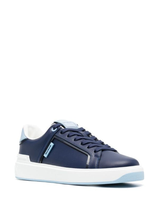BALMAIN || LOGO-PATCH LOW-TOP SNEAKER - FASHION MYST