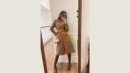 GUCCI GG Canvas Jacket With Web Belt In Beige - FASHION MYST