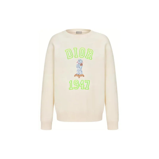 CHRISTIAN DIOR || Sweatshirt Relaxed-Fit Boddy Black Cotton Fleece- FASHION MYST