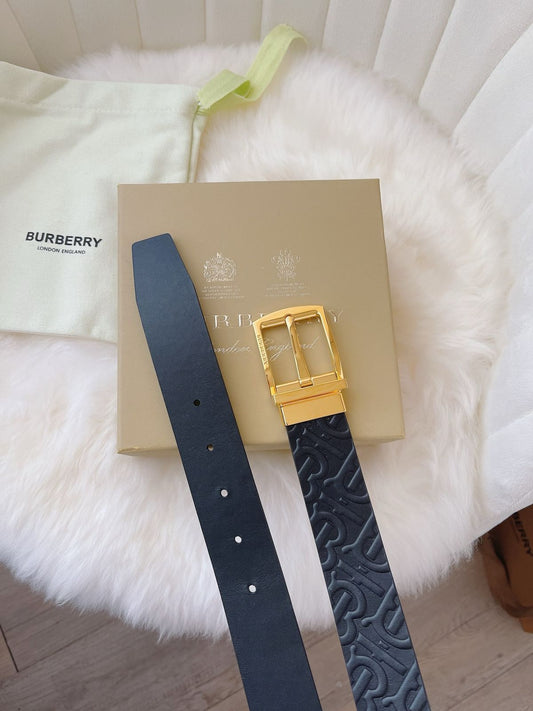 BURBERRY || TB Monogram Patent Belt - FASHION MYST