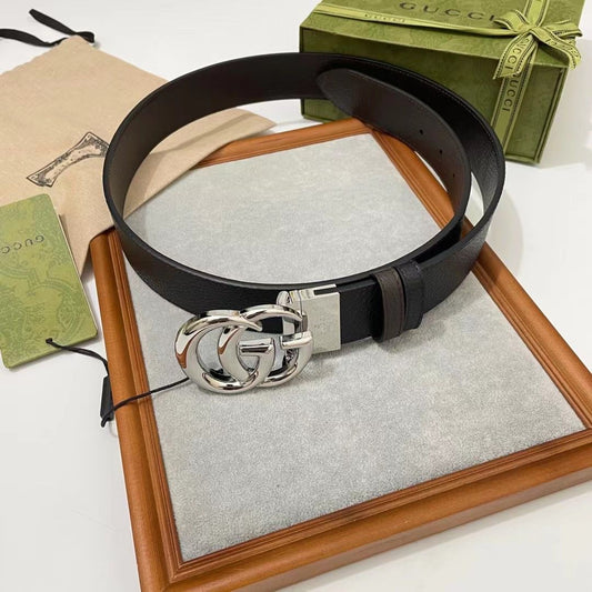 Marmont Leather Belt With Shiny Buckle - FASHION MYST