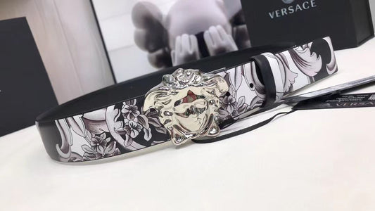 Versace La Medusa Silver Baroque Reversible Belt - FASHION MYST
