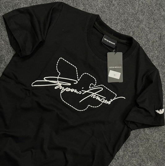 Premium Round Neck Logo Cotton T-Shirt - FASHION MYST