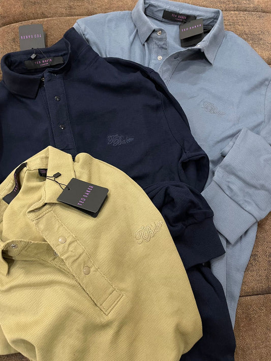 TED BAKER || KNITTED POLO LONG SLEEVES T-SHIRT - FASHION MYST