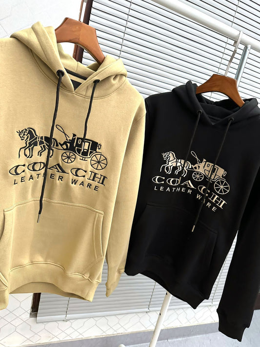 Horse And Carriage Hoodie In Organic Cotton - FASHION MYST