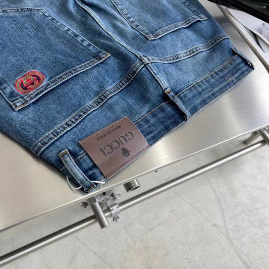 GUCCI || Stretch Jeans In Denim With GG Logo - FASHION MYST