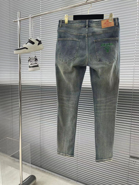 PRADA || Gradient Washed Men's Long Rugged Denim Jeans - FASHION MYST