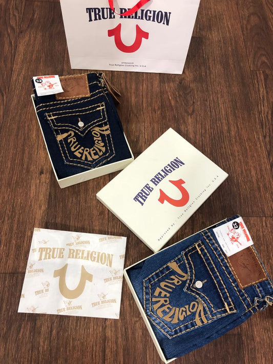 TRUE RELIGION || Thread Work Premium Regular Comfort Fit Denim - FASHION MYST