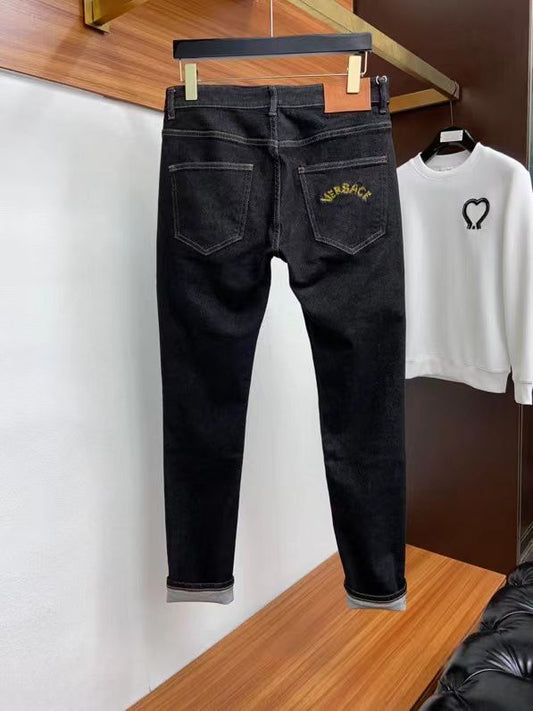 VERSACE || Embroidered Logo Skinny Jeans - FASHION MYST