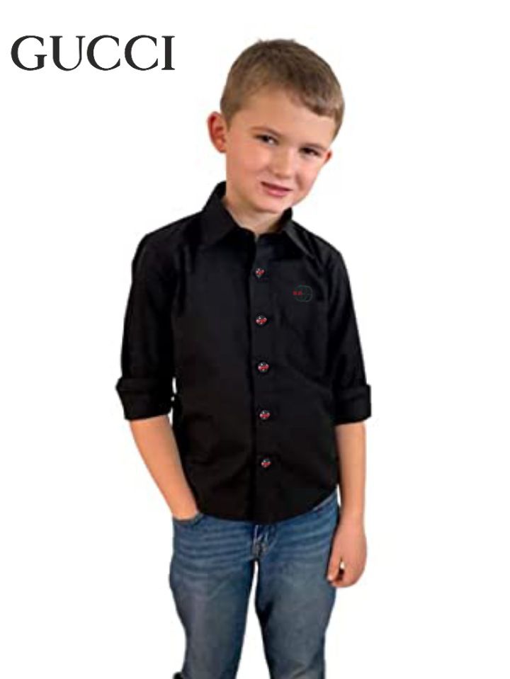 GUCCI || Premium Quality Embossed Logo Kid's Shirt – FASHION MYST