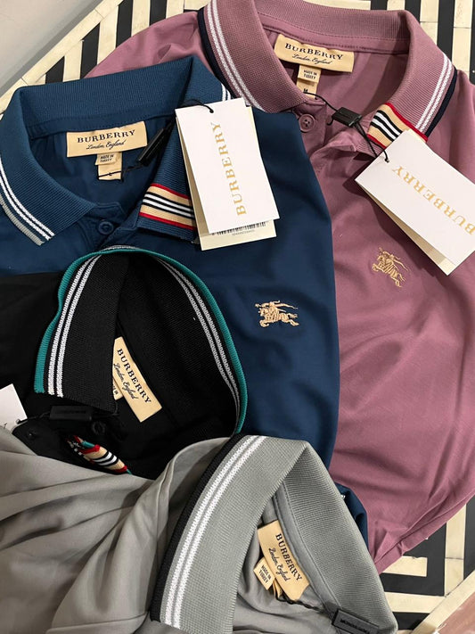 BURBERRY || KID'S COLLAR TIPPED DESIGN T-SHIRT - FASHION MYST