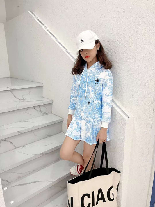 Technical Jacquard Taffeta With Plan De Paris Motif Kid,s Skirt - FASHION MYST