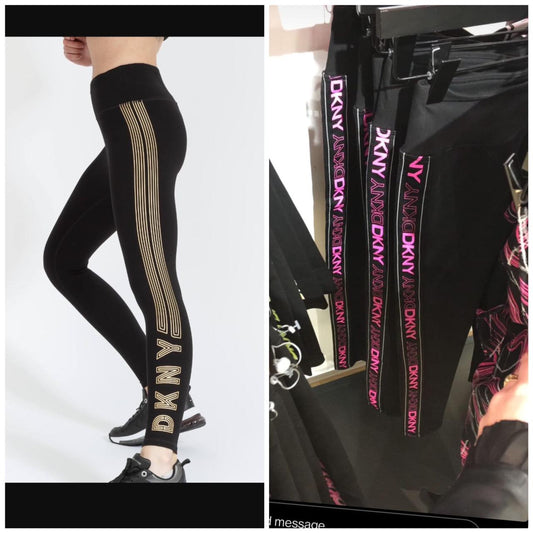 DKNY || Women's Flip Logo Taping High Rise Leggings - FASHION MYST