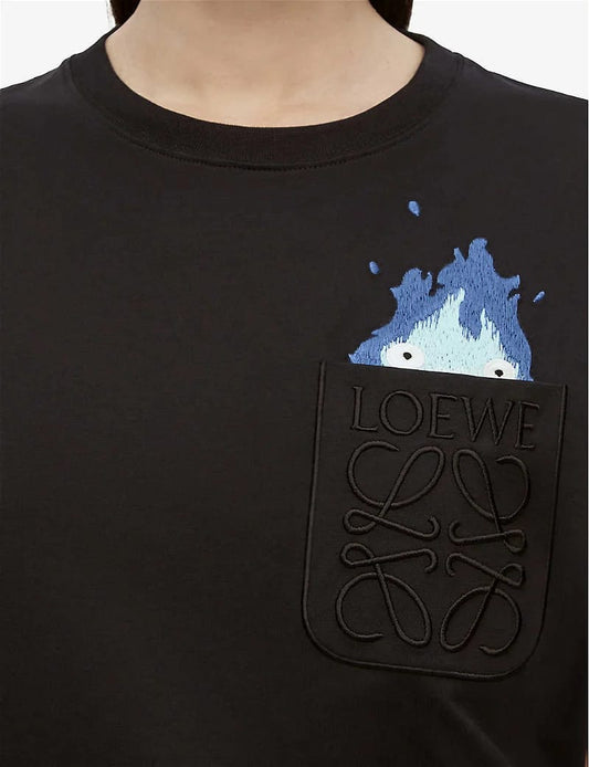 LOEWE - Calcifer Pocket T-Shirt In Cotton For Women - FASHION MYST