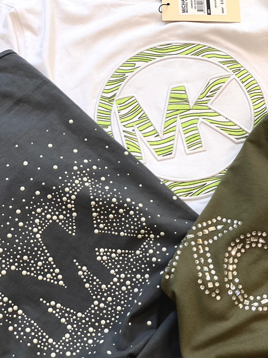 MICHAEL KORS || MK Logo Embellished T-Shirt For Girls - FASHION MYST