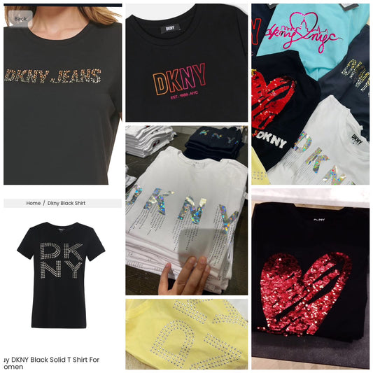 DKNY || Women's Sequin Love Heart T-Shirt - FASHION MYST