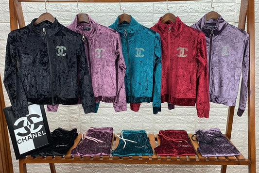 CHANEL || Imported Ice Velvet Tracksuit For Ladies - FASHION MYST