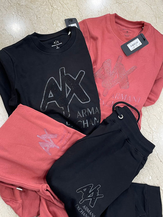 ARM*NI EXCH*NGE || A/X Cuffed Icon Logo Tracksuit For Ladies - FASHION MYST